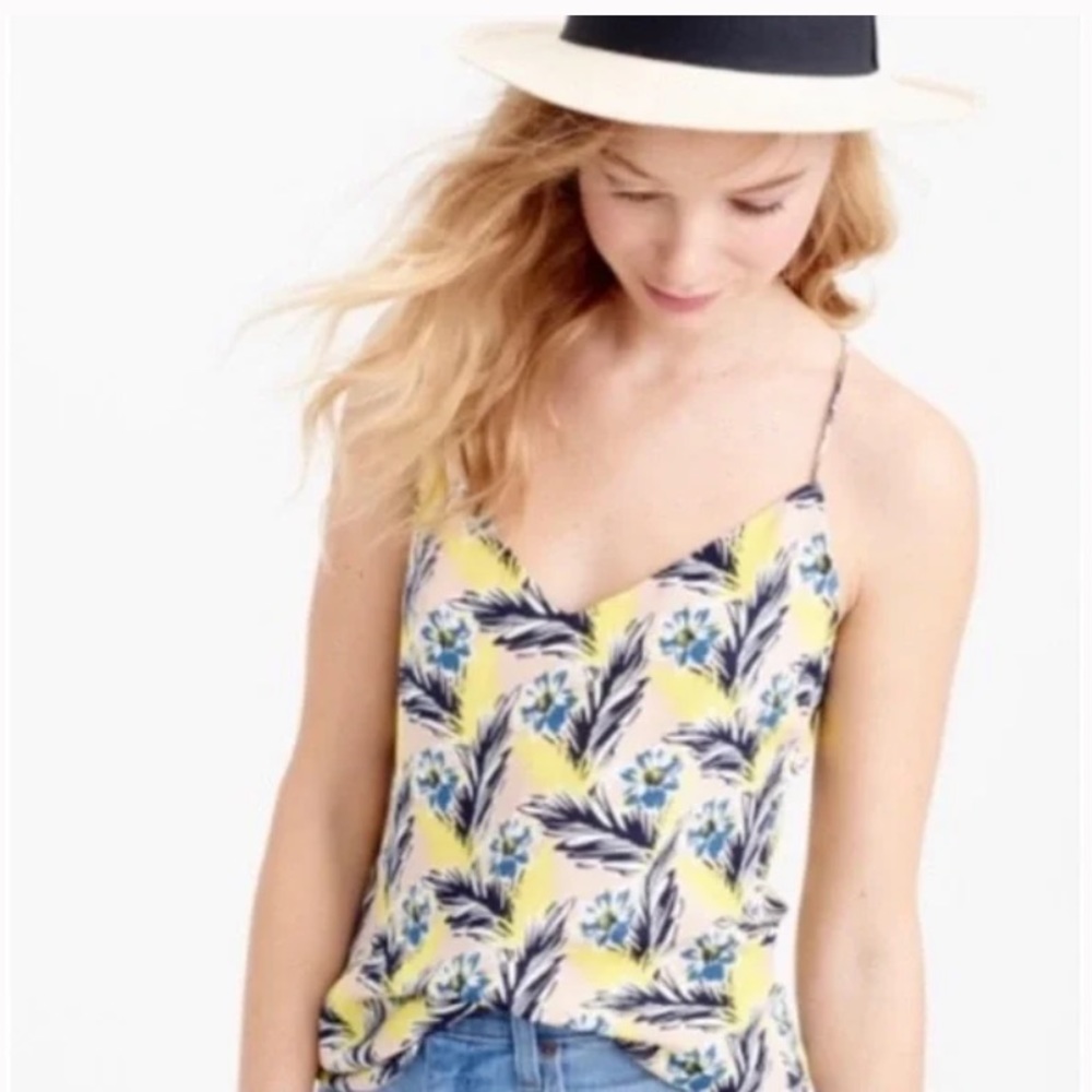 J. CREW Carrie 100% Silk Camisole V-neck Racerback Top, Size 4
